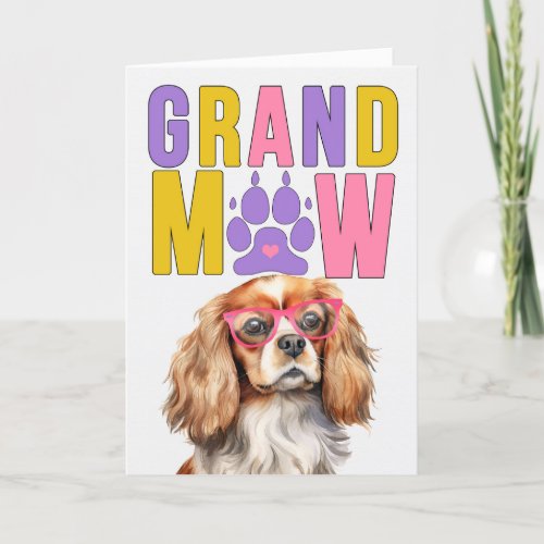 GrandMAW Cavalier King GrandDOG Grandparents Day Holiday Card