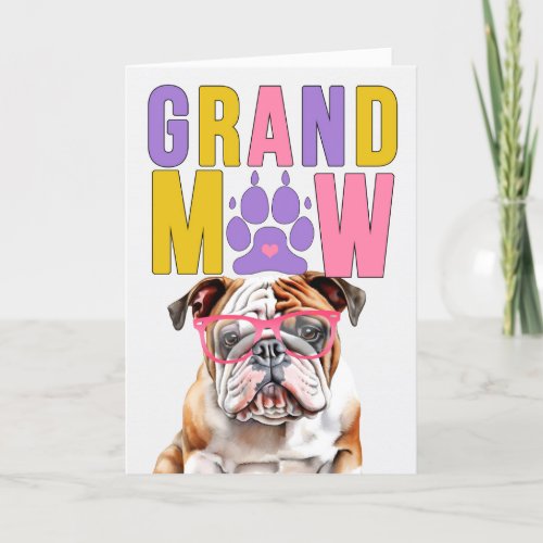 GrandMAW English Bulldog GrandDOG Grandparents Day Holiday Card