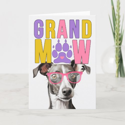 GrandMAW Greyhound GrandDOG Grandparents Day Holiday Card