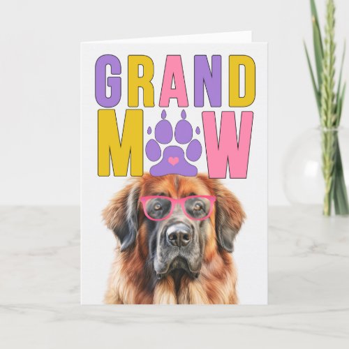 GrandMAW Leonberger Dog Funny Grandparents Day Holiday Card
