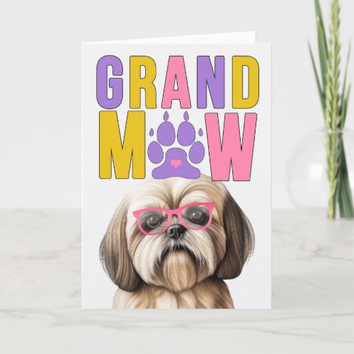 GrandMAW Lhasa Apso Dog Funny Grandparents Day Holiday Card