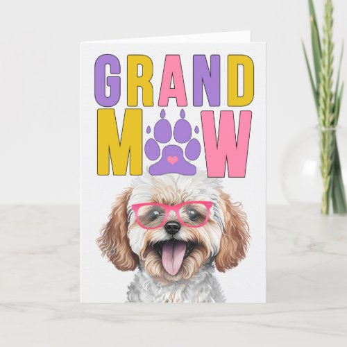 GrandMAW Maltipoo Dog Funny Grandparents Day Holiday Card