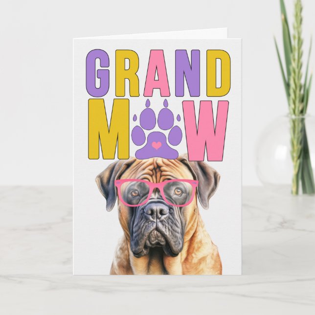 GrandMAW Mastiff GrandDOG Grandparents Day Holiday Card (Front)
