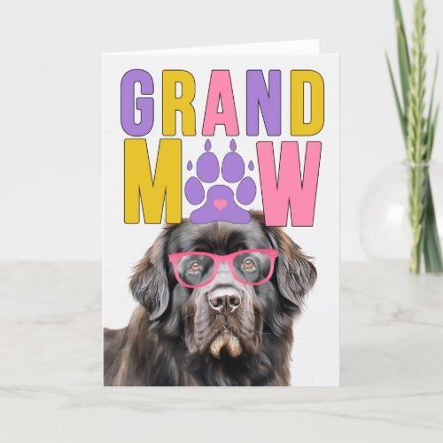 GrandMAW Newfoundland Dog Funny Grandparents Day Holiday Card