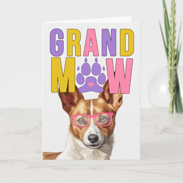 GrandMAW Podengo Dog Funny Grandparents Day Holiday Card (Front)