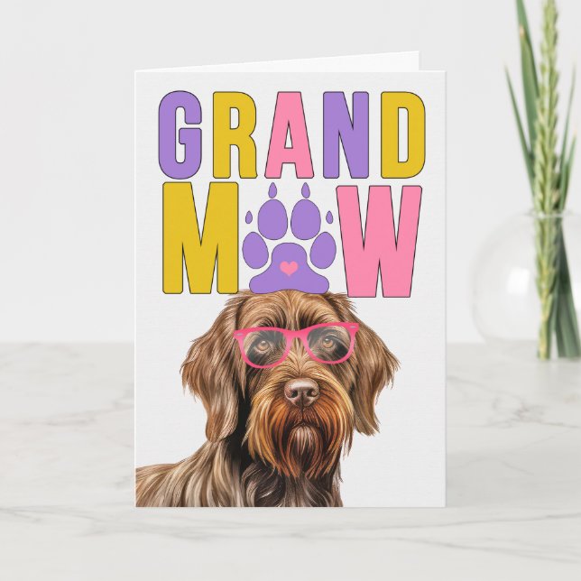 GrandMAW Pointing Griffon Funny Grandparents Day Holiday Card (Front)