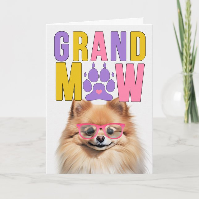 GrandMAW Pomeranian GrandDOG Grandparents Day Holiday Card (Front)