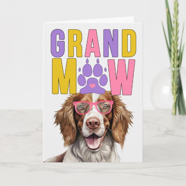 GrandMAW Springer Spaniel Funny Grandparents Day Holiday Card (Front)