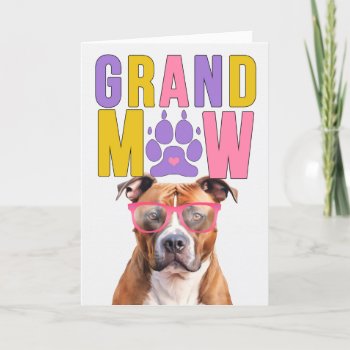 Grandmaw Tan Pit Bull Granddog Grandparents Day Holiday Card by PAWSitivelyPETs at Zazzle