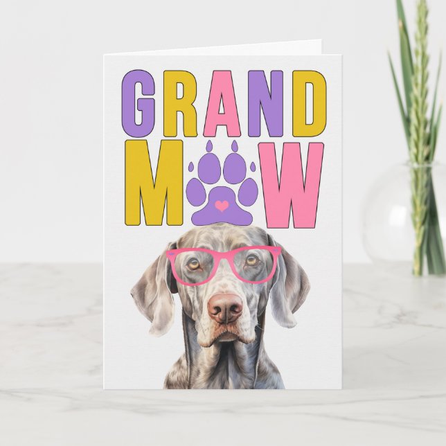 GrandMAW Weimaraner GrandDOG Grandparents Day Holiday Card (Front)