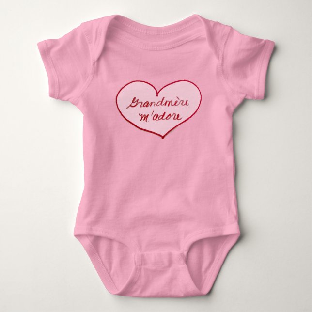Grandmere adore (Grandma Loves Me) Baby Bodysuit (Front)