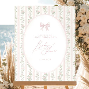 Grandmillenial Baby Shower Welcome Sign, Pink And  Foam Board