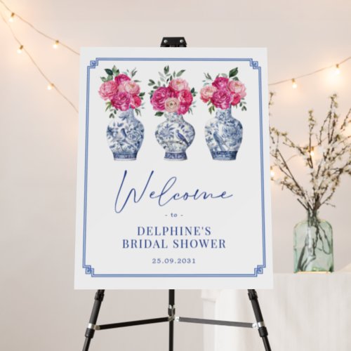 Grandmillenial Chinoiserie Bridal Shower Welcome Foam Board