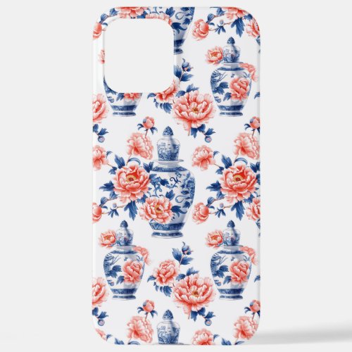 Grandmillenial Chinoiserie Ginger Jar Pink Peonies iPhone 12 Pro Max Case