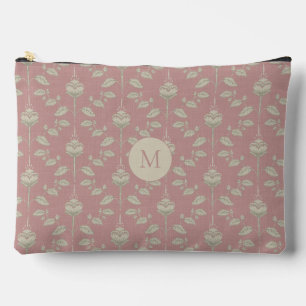 Grandmillenial Dusty Rose and Cream Accessory Pouch