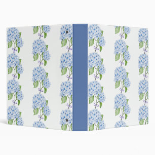 Grandmillenial floral hydrangea bow blue preppy 3 ring binder