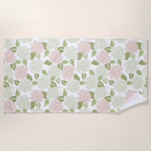 Grandmillenial hydrangea floral preppy pretty beach towel