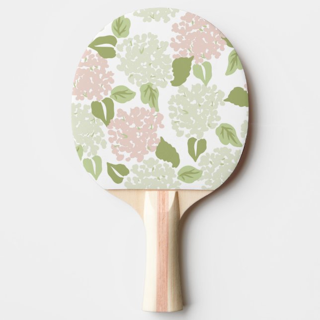Grandmillenial hydrangea floral preppy pretty ping pong paddle (Front)