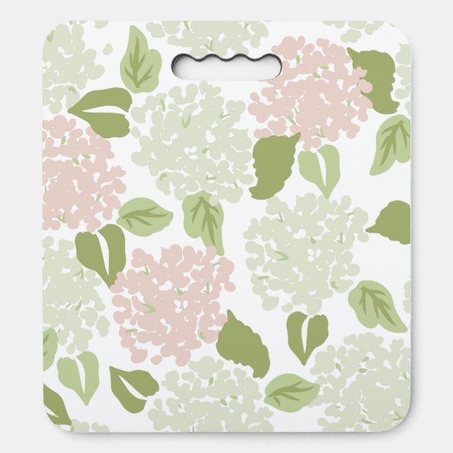 Grandmillenial hydrangea floral preppy pretty  seat cushion (Front Vertical)