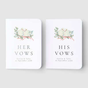 Grandmillenial Love Birds His & Hers Foil Wedding Vow Books