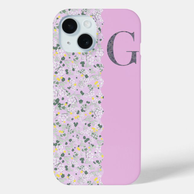 Grandmillenial MONOGRAM G LILAC LITTLE FLOWERS  Case-Mate iPhone Case (Back)