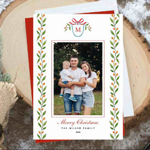 Grandmillenial  Monogram photo Christmas card