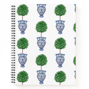 Grandmillenial pattern classic topiary vases notebook