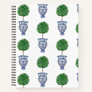 Grandmillenial pattern classic topiary vases notebook