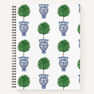 Grandmillenial pattern classic topiary vases notebook