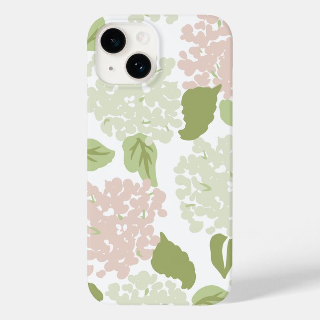 Grandmillenial pretty preppy hydrangea floral Case-Mate iPhone case (Back)