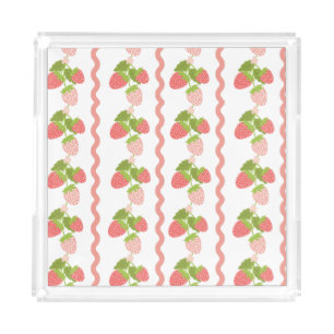 Grandmillenial strawberry pink sweet trendy acrylic tray
