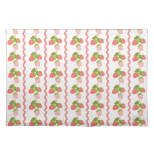 Grandmillenial strawberry pink sweet trendy  cloth placemat