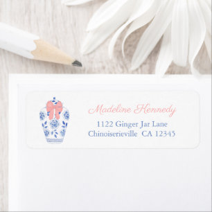 Grandmillenial Watercolor Blue Pink Return Address Label