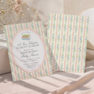 Grandmillennial A New Chapter Begins Baby Shower  Invitation
