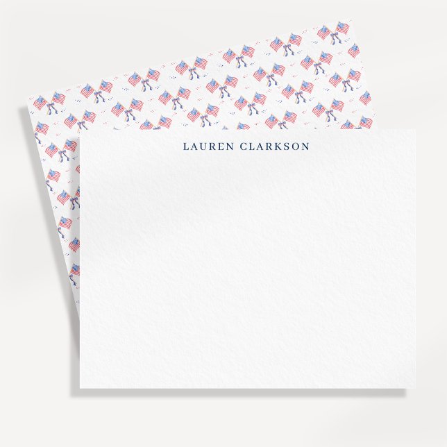 Grandmillennial American Flag Note Card (Creator Uploaded)