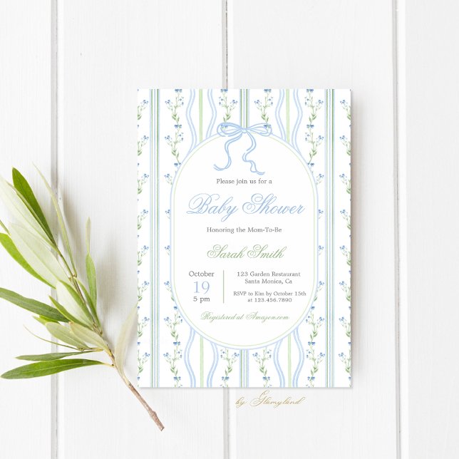 Grandmillennial Baby Shower Invitation (Creator Uploaded)