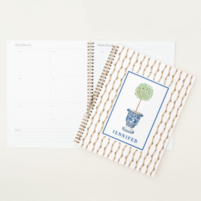 Grandmillennial Bamboo Chinoiserie Topiary |  Planner (Display)