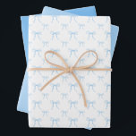 Grandmillennial Blue Bow Wrapping Paper Sheet Set<br><div class="desc">Grandmillennial Blue Bow Coquette Wrapping Paper Sheet Set</div>