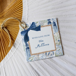 Grandmillennial Blue Winter Christmas Gift Tags