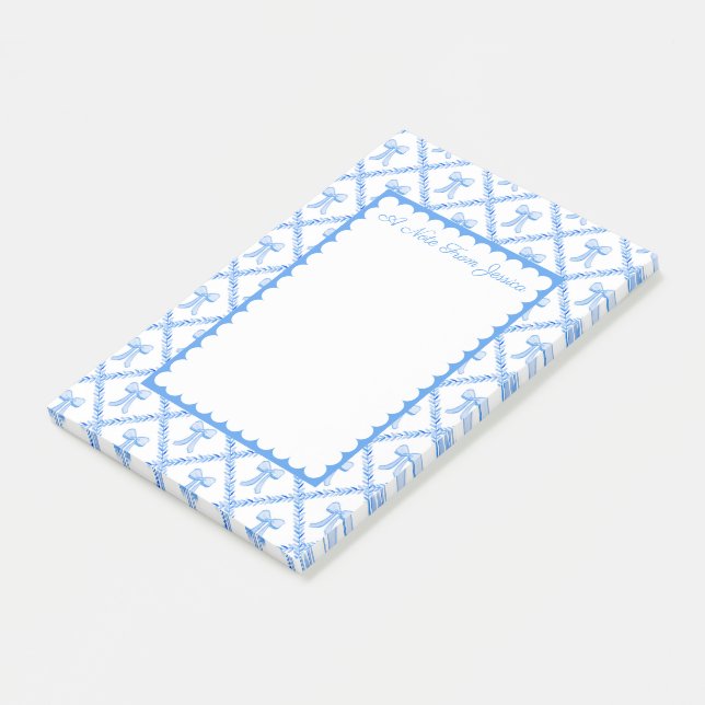 Grandmillennial Bows Customizable Notepad (Angled)