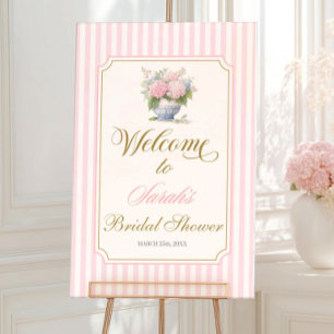 Grandmillennial Bridal Shower Welcome Sign: Pink Foam Board