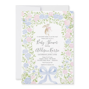 Grandmillennial Bunny Rabbit baby shower invite