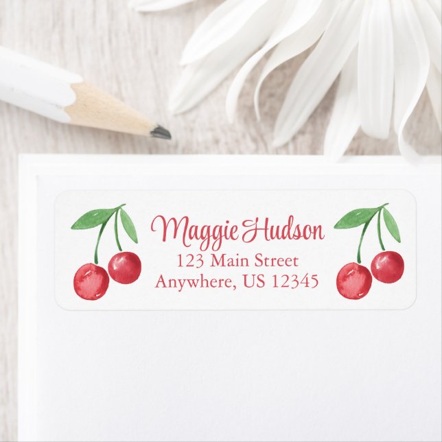 Grandmillennial Cherries Watercolor Label (Insitu)