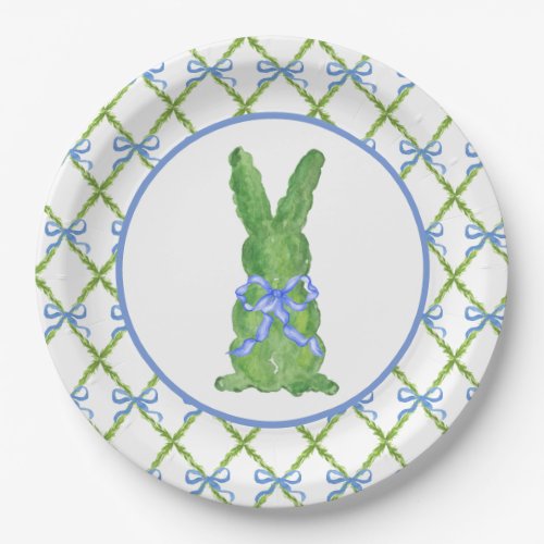 Grandmillennial Chinoiserie Bunny Topiary Paper Pl Paper Plates