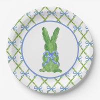 Grandmillennial Chinoiserie Bunny Topiary Paper Pl