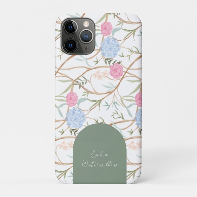 Grandmillennial Chinoiserie Customizable Case-Mate iPhone Case (Back)