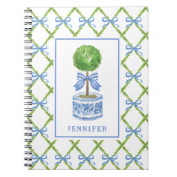 Grandmillennial Chinoiserie Topiary | Personalized Notebook