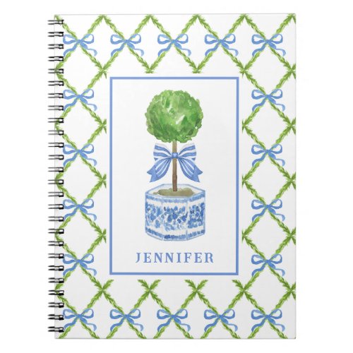 Grandmillennial Chinoiserie Topiary  Personalized Notebook