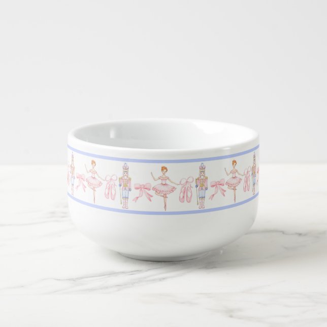 Grandmillennial Christmas Nutcracker Soup Mug (Front)