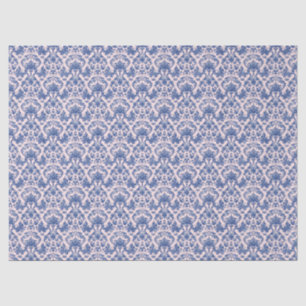 Grandmillennial Christmas Pink and Blue Damask Tissue Paper
